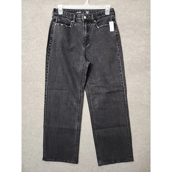 Old Navy Curvy Extra High Rise Wide-Leg Jeans Womens 10 Black Wash NEW - Picture 3 of 11